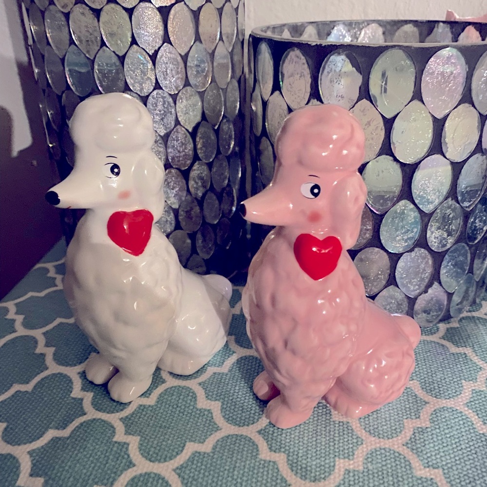 Ceramic set of Valentines Poodles *nwt - Picture 3 of 5